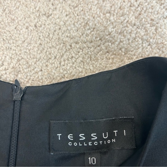TESSUTI Collection black sleeveless sheath dress 10 business career professional - Picture 8 of 14